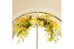 Warm Amber Lighted Forsythia Mailbox Swag