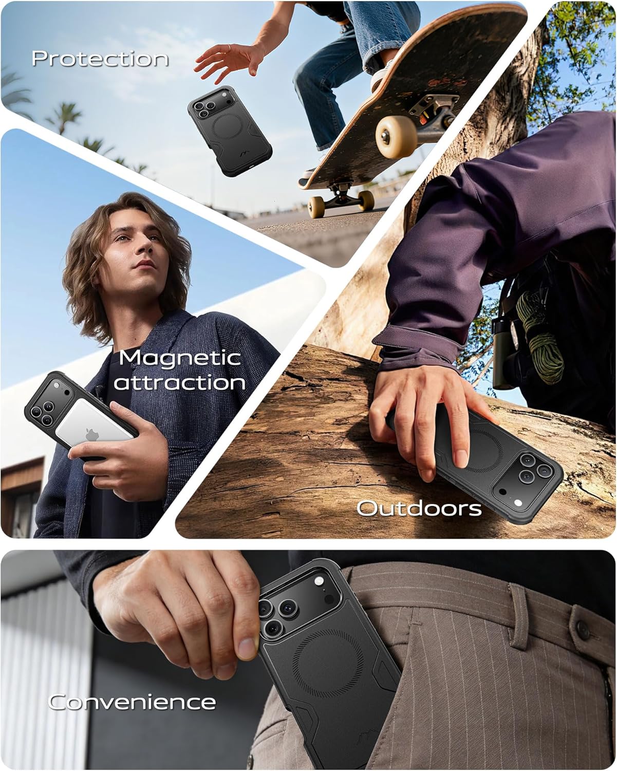 for iPhone 17 Pro Max Case 6.9" with Screen Protector,Anti-Drop,Shockproof,Heavy Duty Protection,Compatible with MagSafe，Black