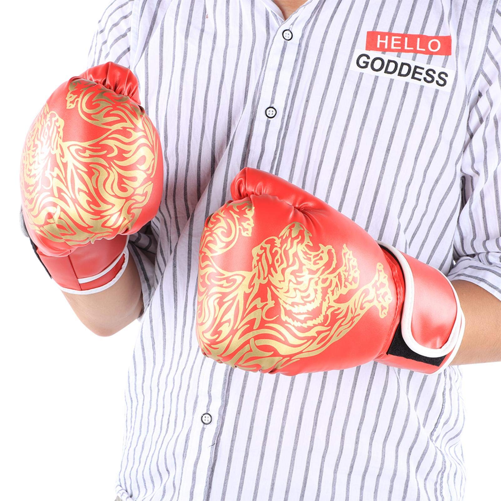 Guantes de Taekwondo Sanda Rojos para Entrenamiento Adultos Niños