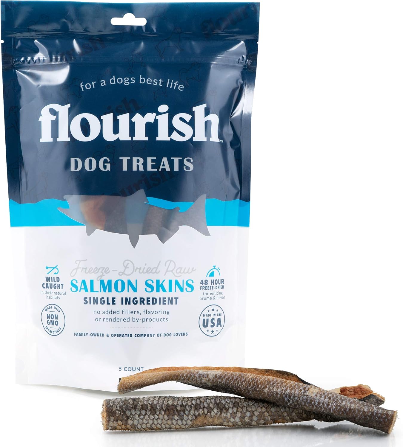 Flourish Pets Freeze Dried Raw Pet Treats for Dogs (Turkey Necks & Bully Sticks, 2-Pack)