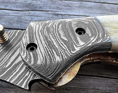 Miniatura 4 de WINTERFELL Cuchillo plegable personalizado de acero de Damasco con hueso de camello y mango de madera de rosa cuchillo de bolsillo personalizado de