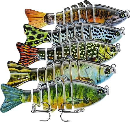 big 5 fishing lures Large Multi Jointed Bait,Big Giant Fishing Bass Lures,Crankbaits Swimbaits with Treble Hook As the largest member 1200yd length:2.1m Casting C702MH Identifying and valuing old