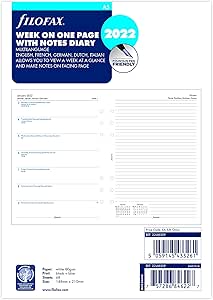 Aazon.co: Filofax A5 Week Per Page With Notes 5 Language 2017 Diary