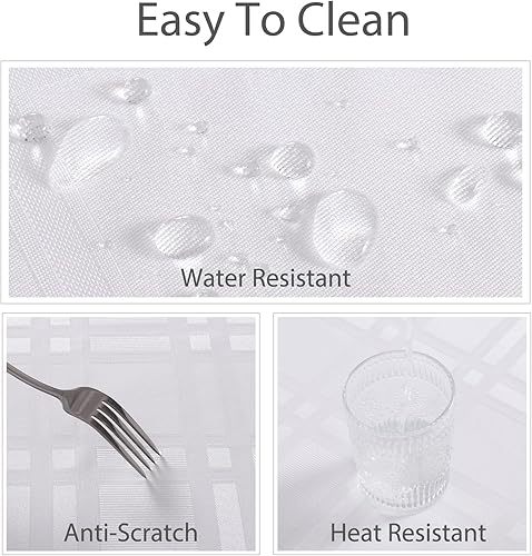 Miniatura 62 de JUCFHY - Mantel rectangular marroquí de tela jacquard a prueba de derrames y resistente al agua y al aceite, mantel decorativo para uso exterior e