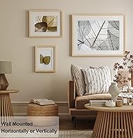 Vista 7 de Yaetm Portarretratos de 11 x 14 pulgadas con paspartú para fotos de 8 x 10 pulgadas, juego de 2, marcos de fotos de madera de roble macizo natural