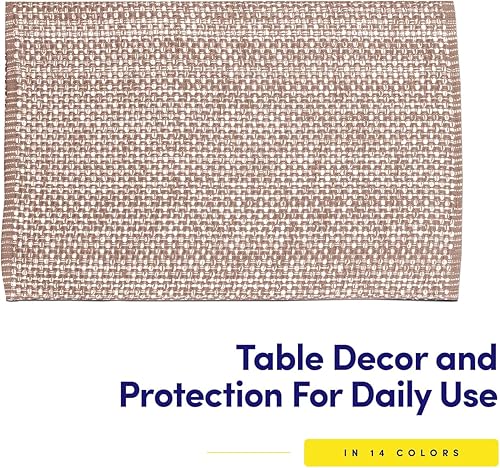 Miniatura 4 de Sweet Home Collection Juego de 6 manteles individuales de 100 % algodón para comedor, tela tejida de dos tonos, 13 x 19 pulgadas, suave, duradero,