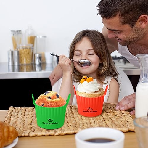 Miniatura 7 de Moldes para hornear freidora de aire, tazas de silicona de grado alimenticio de alta calidad, juego de utensilios antiadherentes para hornear de