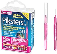 Vista 10 de Piksters Cepillos interdentales, 40 unidades, tamaño 0, cepillo interdental para dientes para espacios muy estrechos, cerdas suaves para encías