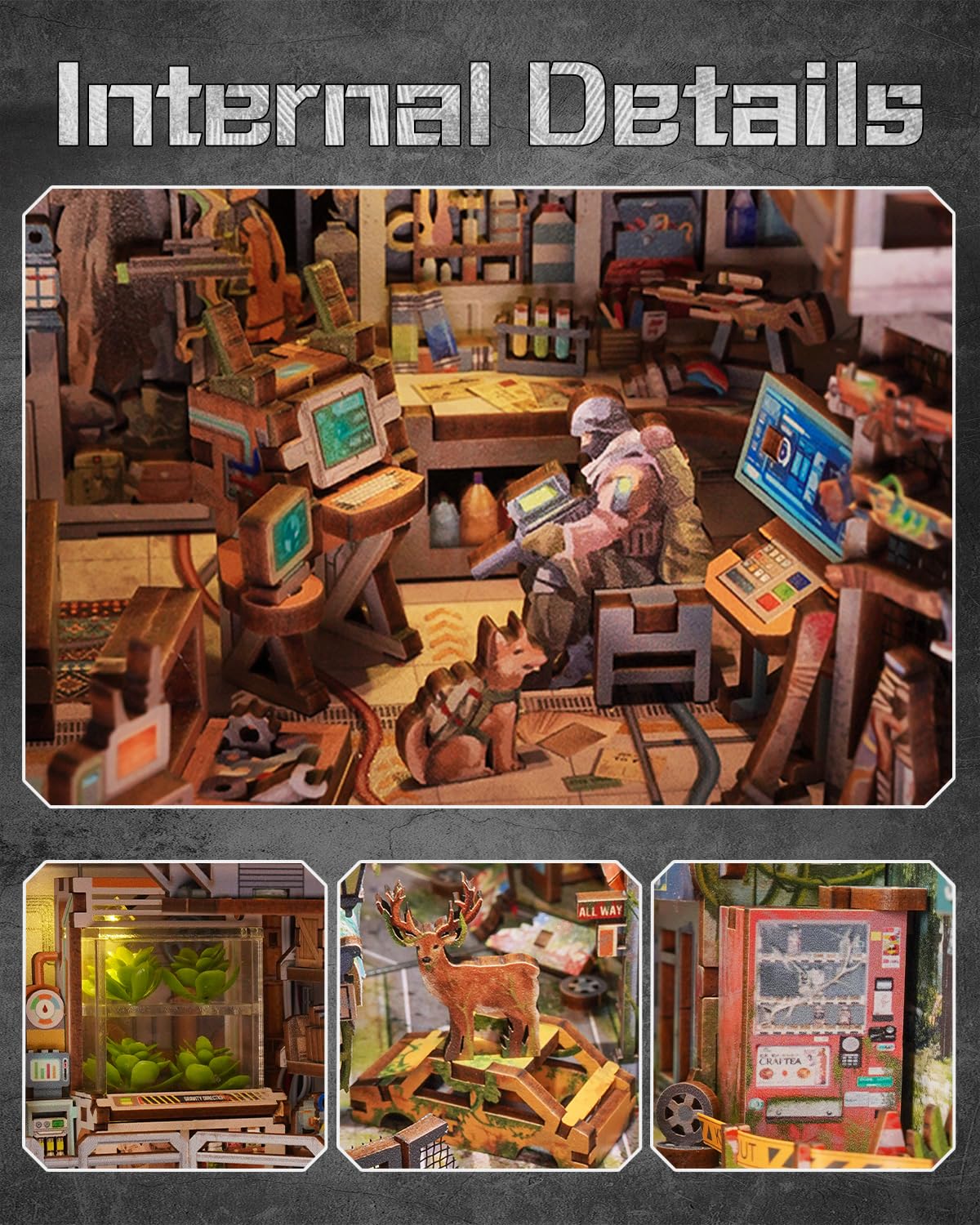 Tonecheer Book Nook Kit puzzle in legno 3D Booknooks fai da te modellini adulti da costruire in miniatura casa libreria Nook Book con luce regalo divertente regalo di compleanno (Haven Zero)