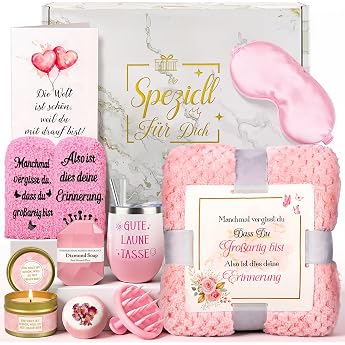 TUZELIYA Gifts for Women Girlfriend - Birthday Gift - Wellness Gift Set - Get Well Soon & Courage Gifts - Gift Ideas for Mum Sister Daughter Colleague Aunt Wife - Pink