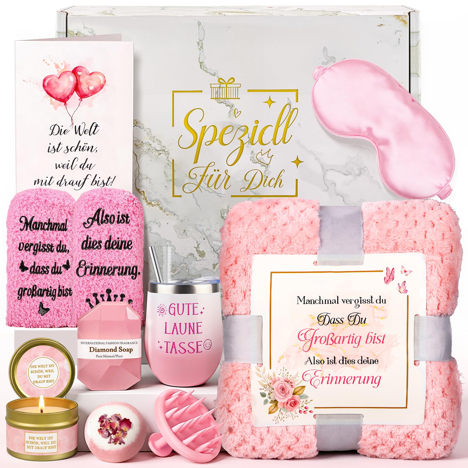 Giftota Gifts for Women Girlfriend - Birthday Gift - Wellness Gift Set - Get Well Soon & Courage Gifts - Gift Ideas for Mum, Sister, Daughter, Colleague, Aunt, Wife - Pink-image-41