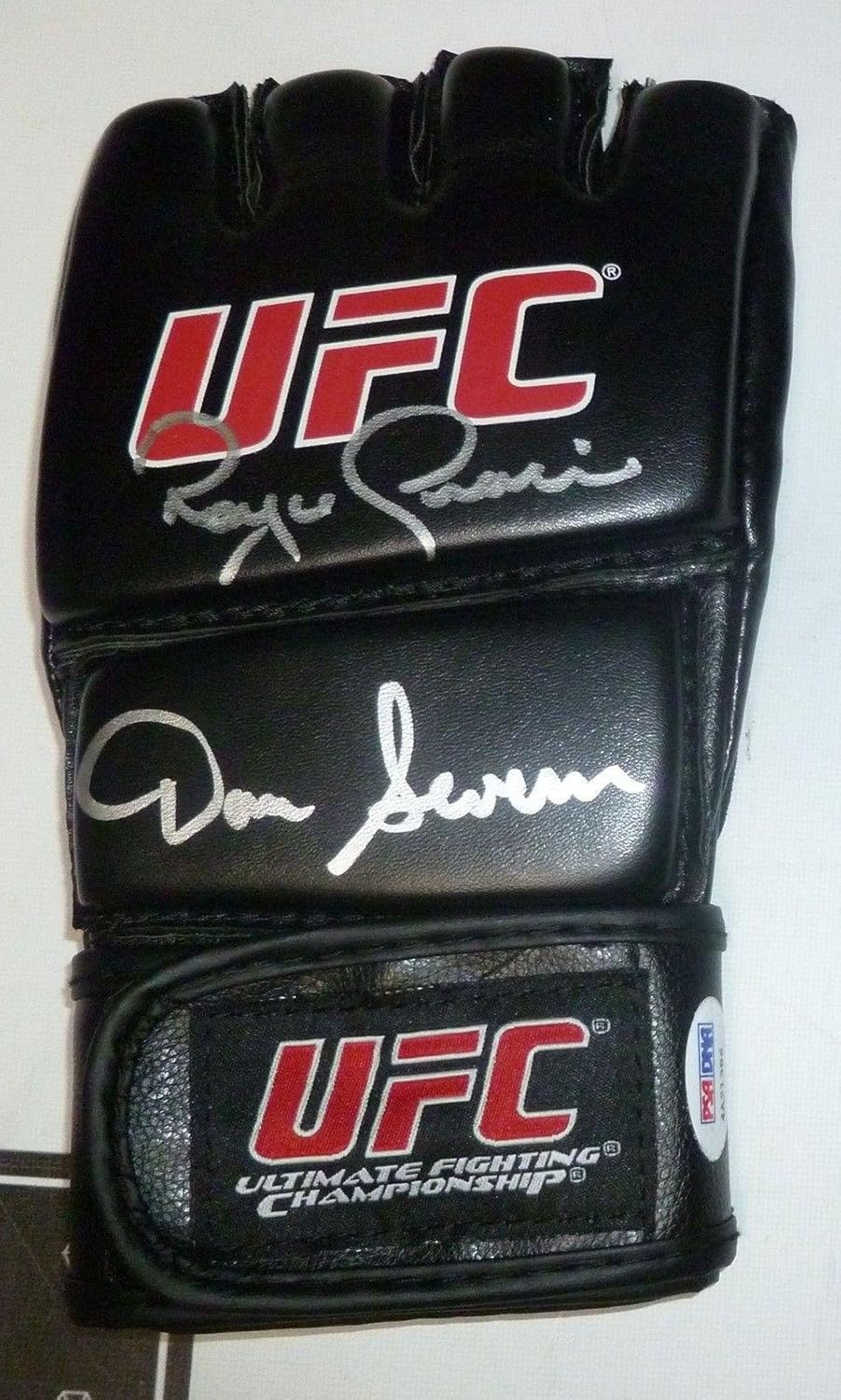 Royce Gracie & Dan Severn Signed UFC Glove PSA/DNA COA Hall of Fame 1 2