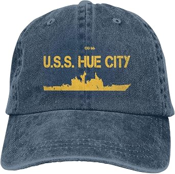Cg 66 USS Hue` City Unisex Sandwich Cap Denim Hats Baseball Cap Adult Hat