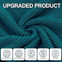 Vista 2 de VOOVA & MOVAS Juego de 4 toallas, grandes de 30 x 56 pulgadas, 100% algodón, gruesas, ligeras, suaves, absorbentes, de secado rápido, turquesa