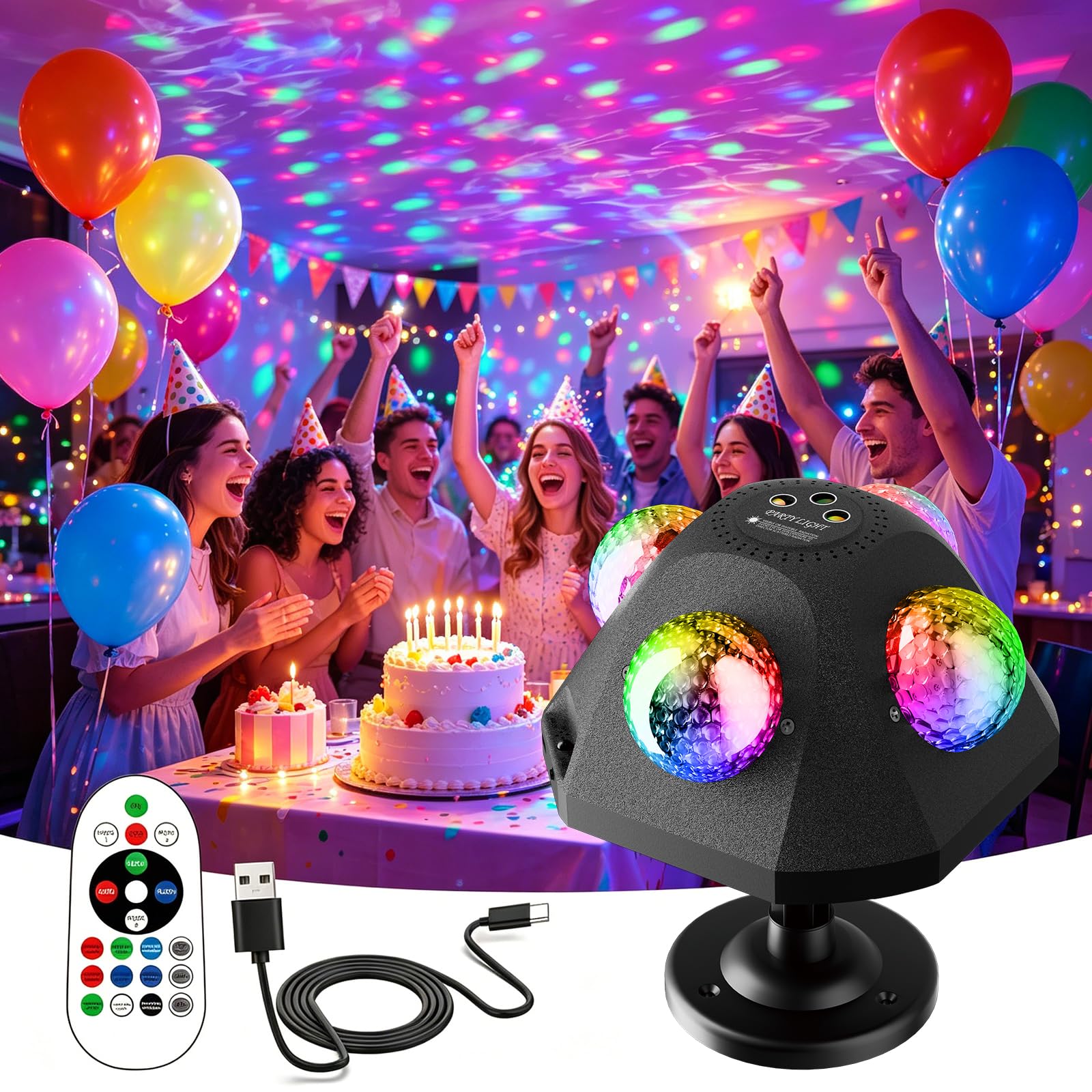 Estas bolas de luz de discoteca están hechas de material ABS resistente a altas temperaturas que proporcionan una iluminación duradera y son ideales para crear ambiente y ambiente.