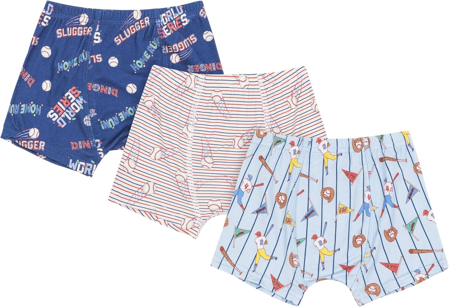 Boys Boxer Briefs Set of 3 - Batter Up, Medium, 10-12 Years