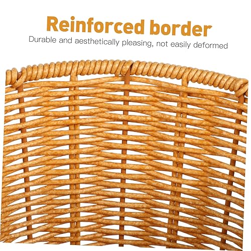 Miniatura 3 de IMIKEYA Cesta de basura de ratán con tapa, papelera de mimbre portátil, cesta de basura redonda, canasta de almacenamiento tejida de plástico para