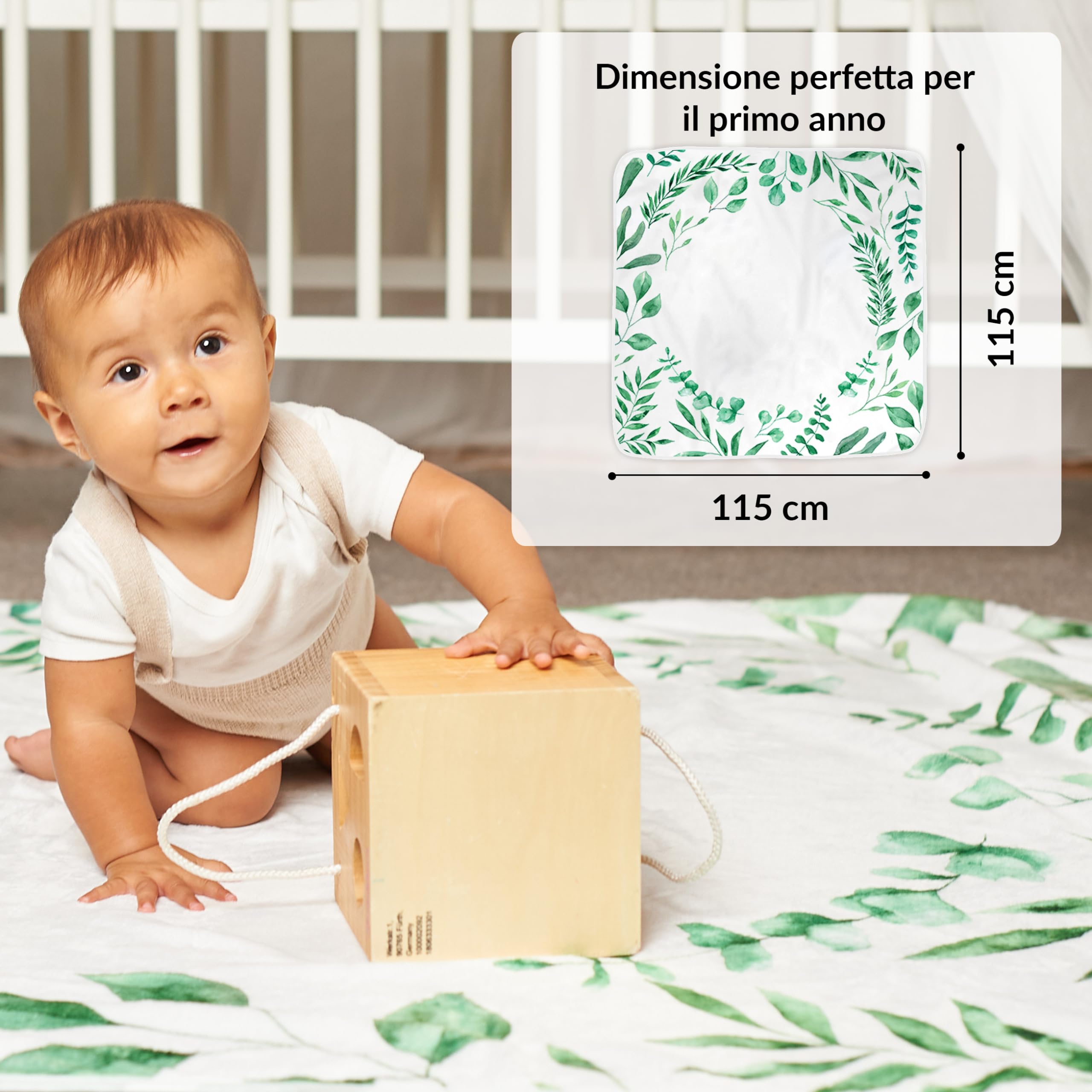 Couverture Étape Bébé Ballons & Animaux – Tapis Mois Bébé Allemand 130×100 Cm – Cadeau Baby Shower Personnalisé