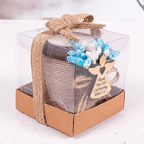 Vista 39 de HTF - Juego de 10 portavelas de madera para decoración de baby shower, regalos de revelación de género, portavelas de madera para baby shower Marrón