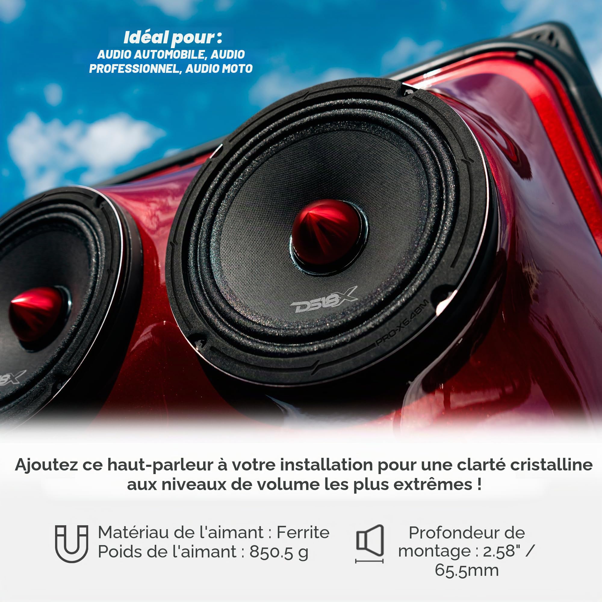 DS18 500W 8Ohm 6" BM Pro Audio DJ PA Home Mid Range Enceinte