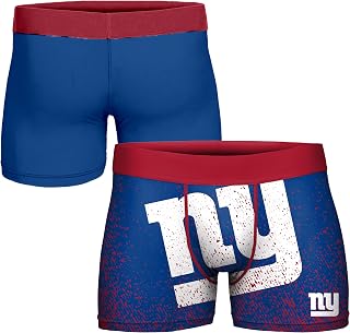 FOCO NFL Men's Officially Licensed Team Color Primary Logo Football Fan Essential Boxer Briefs Underwear