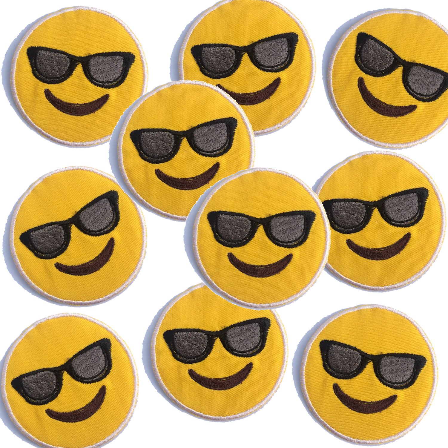 Smiling Face with Sunglasses [Save Pack] Emoji Patch (Pack 10)