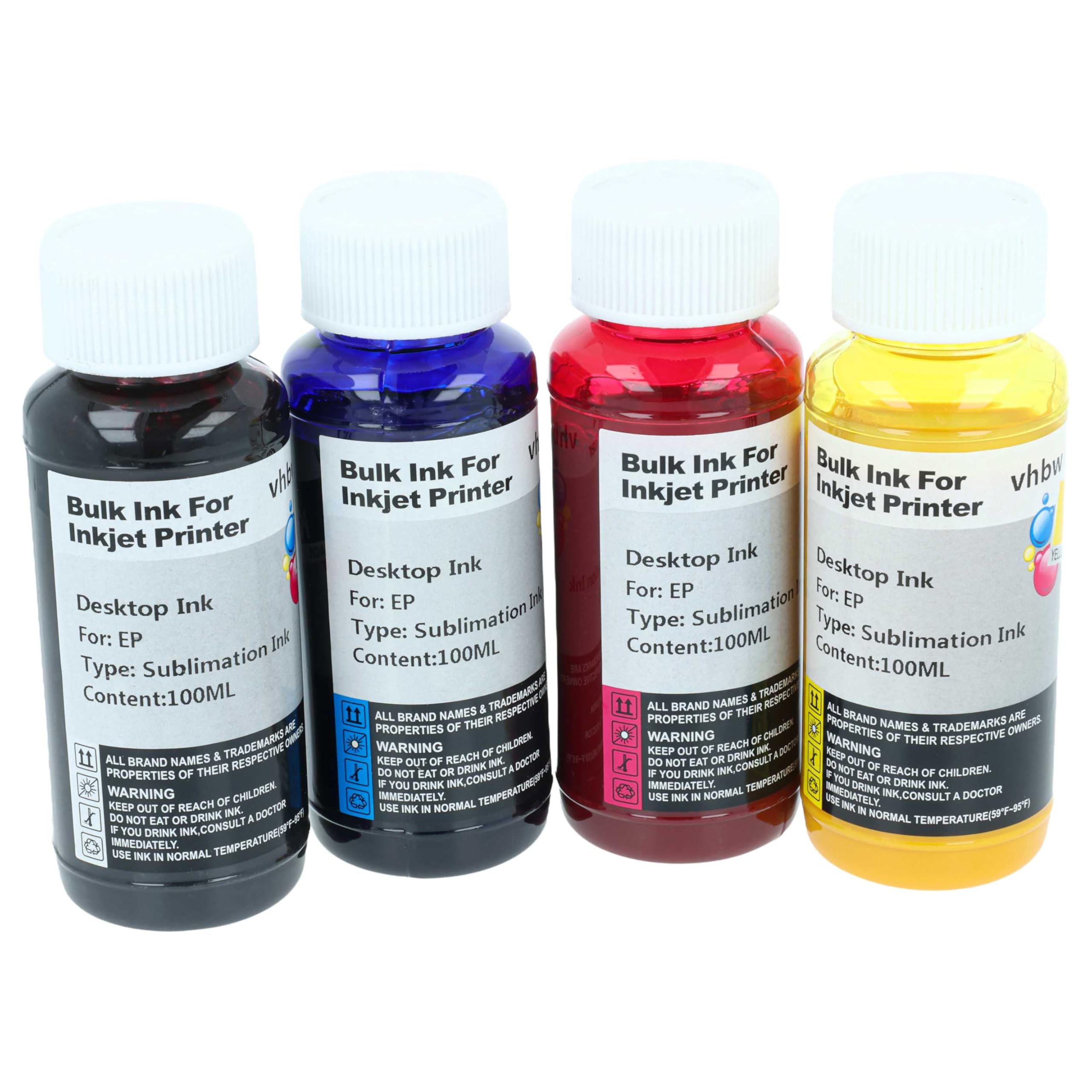 vhbw 4X Encre de Sublimation Compatible avec Ricoh Aficio SG 3110DN imprimante de Sublimation - Kit de Recharge Cyan, Magenta, Jaune, Noir, 100ml