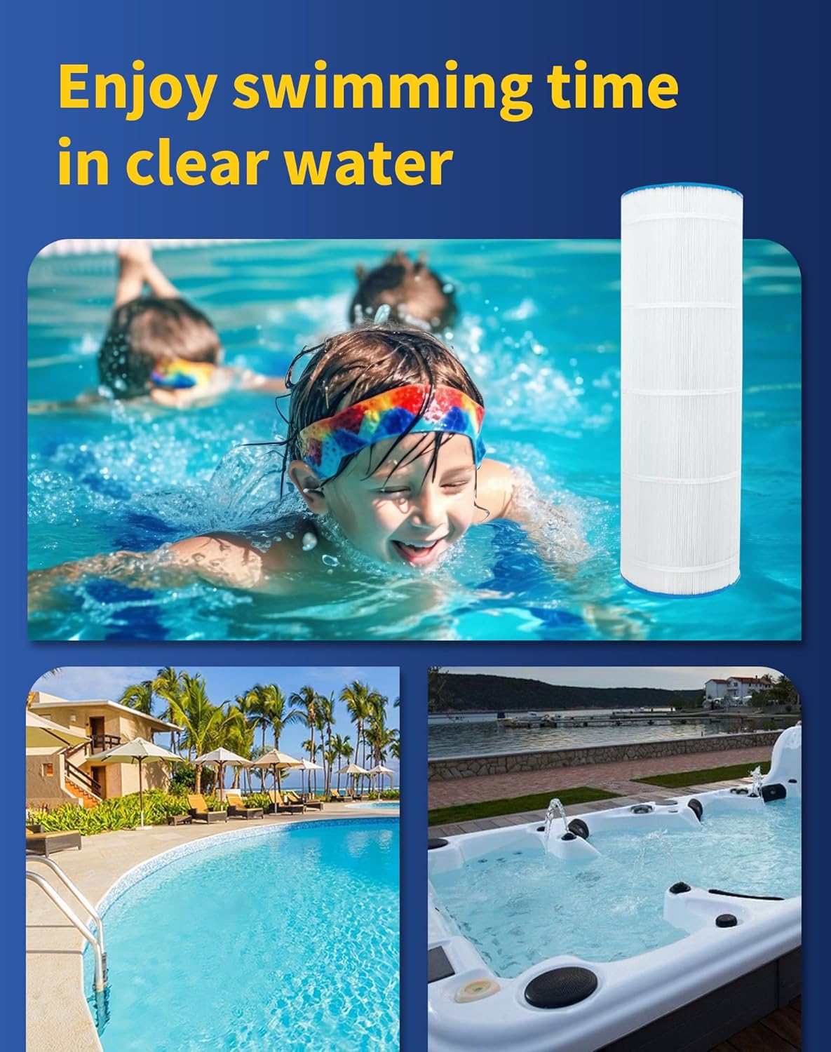 ZOTEE Pool Filter Cartridge Replaces SwimClear C200S, CX200XRE,Unicel C-9442, PA200S, 1 Pack