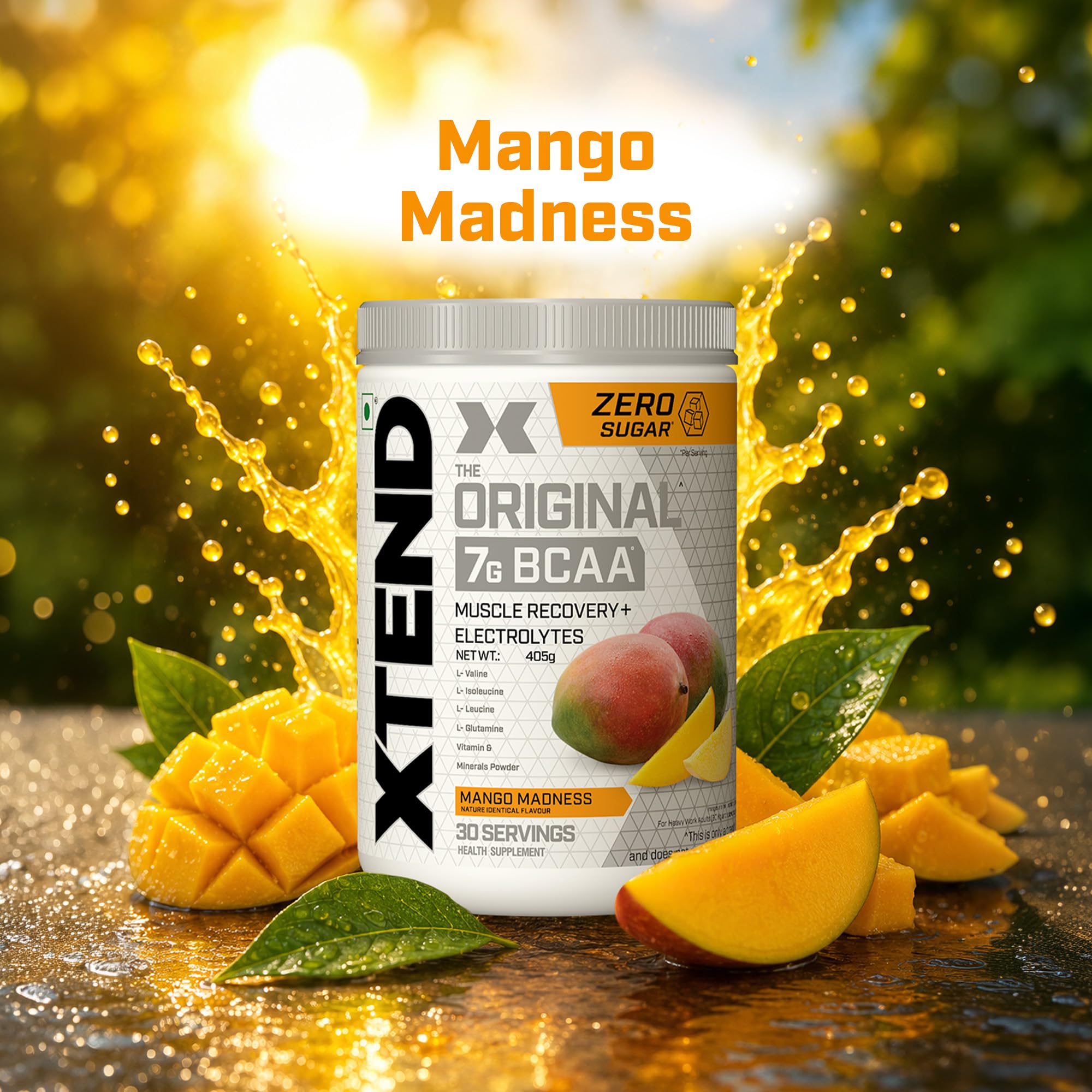 XTEND Original BCAA Powder (Mango Madness), 7g BCAAs in 2:1:1 Ratio, Intra Workout Support with Glutamine & Electrolytes, Amino Acids for Hydration & Muscle Recovery, 405 gm, 30 Servings — Amazon image 5