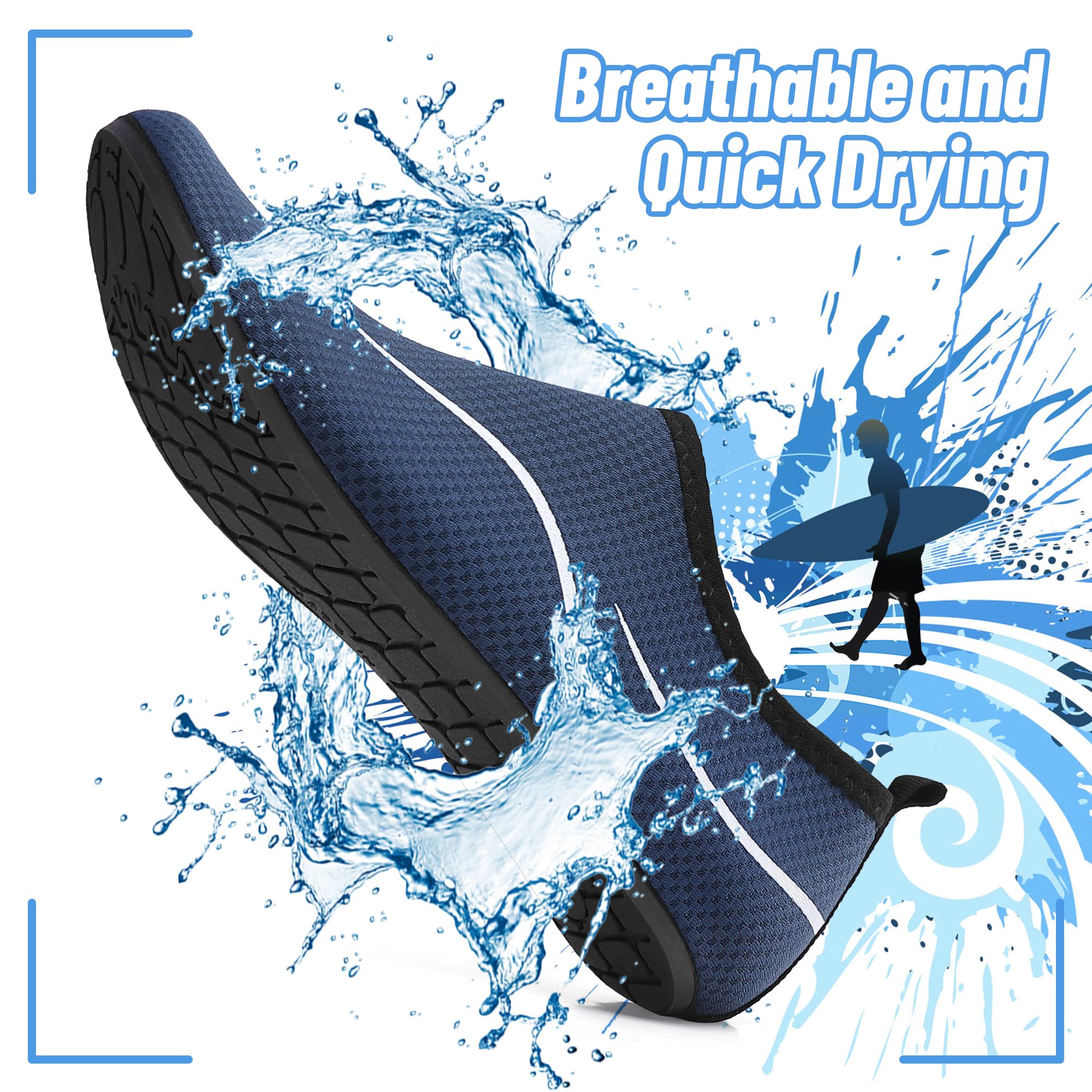 Buty do Wody Water Shoes Lekkie Buty do SportóW Wodnych Buty do PłYwania Buty PlażOwe Buty do Jogi Buty do Surfowania dla Kobiet I MężCzyzn. Niebieski, 38EU