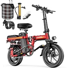 Folding Electric Bike for Adults, Mini Lightweight Ebike 14",1000W/2000W Peak Motor,6-Shock Suspension,28-40MPH,48V 13Ah/52V 25Ah Battery,50-80 Miles Range,Electric Bicycle for Commuting