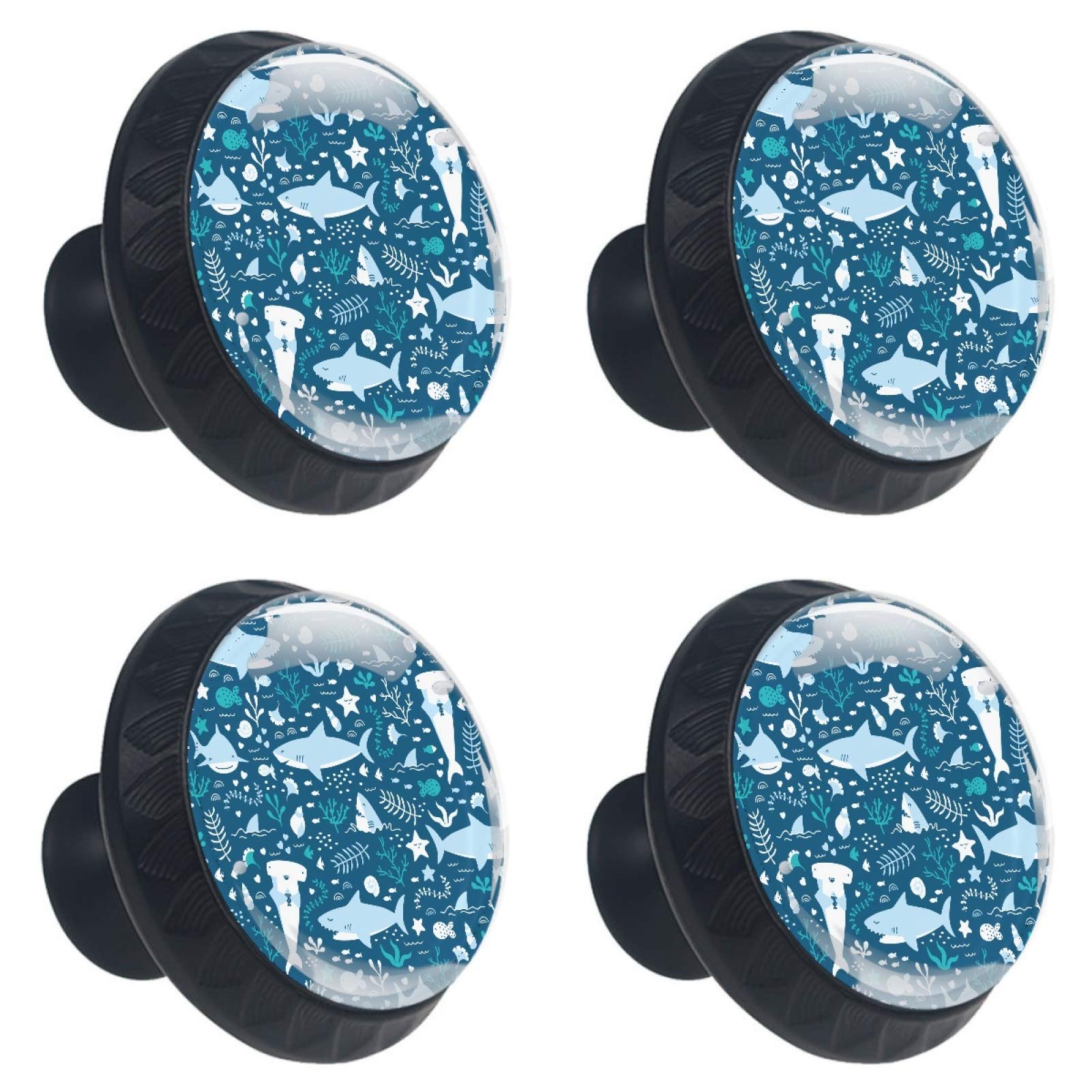Boutons de meuble ronds en verre requin mignon 30mm pour une deco chic