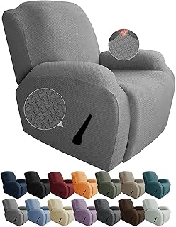 JIVINER Newest Design 4-Piece Recliner Chair Covers Stretch Jacquard Covers for Recliner Chair Recliner Slipcovers for Liv...