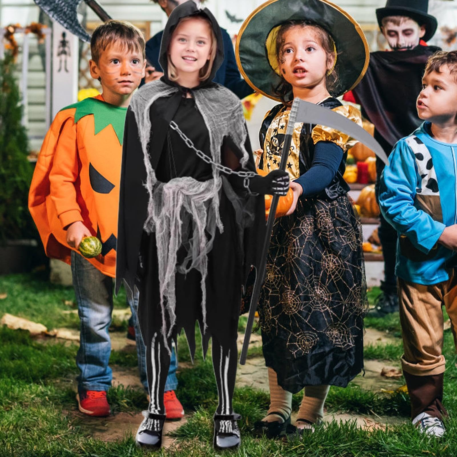 Disfraz de Halloween para Niños y Niñas Capa de Cosplay con Capucha con