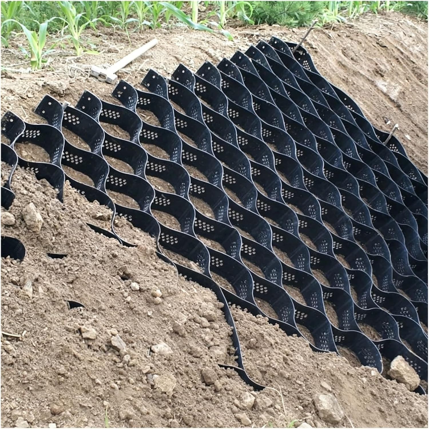Heavy Duty Gravel Stabilizer Grid for Driveways, Pathways, and Gardens - Eco-Friendly HDPE Material with Drain Holes(6x10 m)