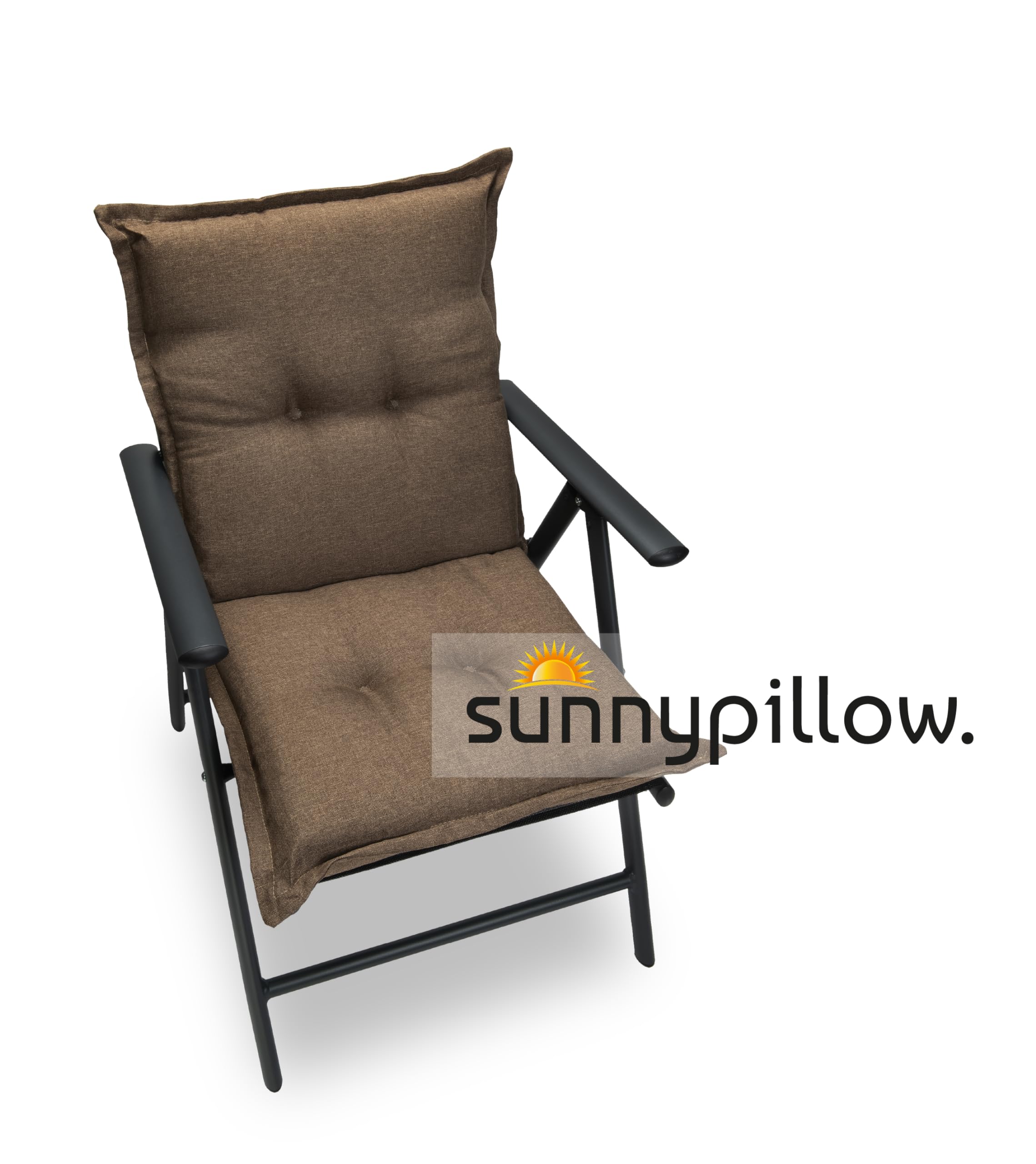 sunnypillow 6 poduszek na krzesła ogrodowe z niskim oparciem, 100 x 50 x 9 cm, 6 kolorów do wyboru, nakładki na krzesła do użytku wewnątrz i na zewnątrz, brązowe