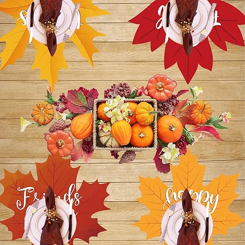 Miniatura 4 de Manteles individuales desechables de hojas de arce de otoño, cosecha de Acción de Gracias, hojas de arce, para otoño, feliz otoño, cosecha, hojas,