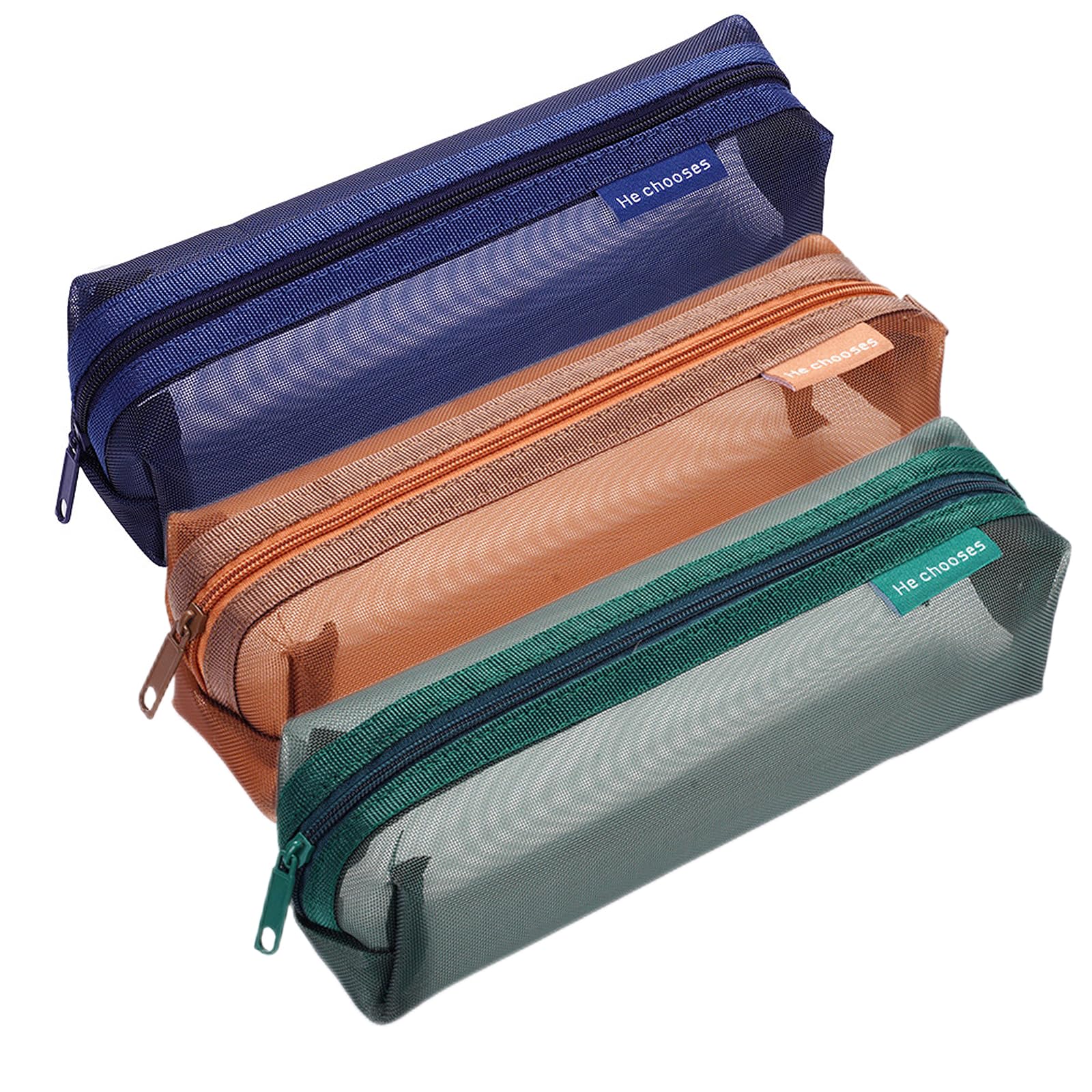 Gidary Mesh Cosmetic Bag Portable Clear Makeup Bags Mesh Zipper Pouch for Home Office Travel Accessories Organizer