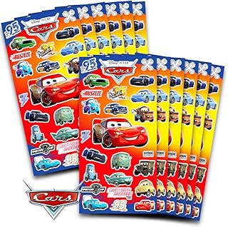Disney Cars Stickers for Toddlers Kids Adults Set ~ Bundle Includes 300 Disney Cars Stickers on 12 Party Favor Sheets