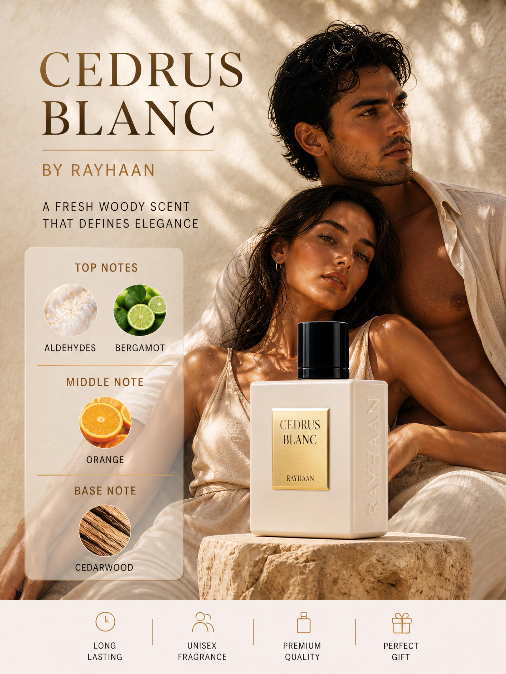 Amazon.com : RAYHAAN Cedrus Blanc 3.4 Ounce / 100 ml | Eau de