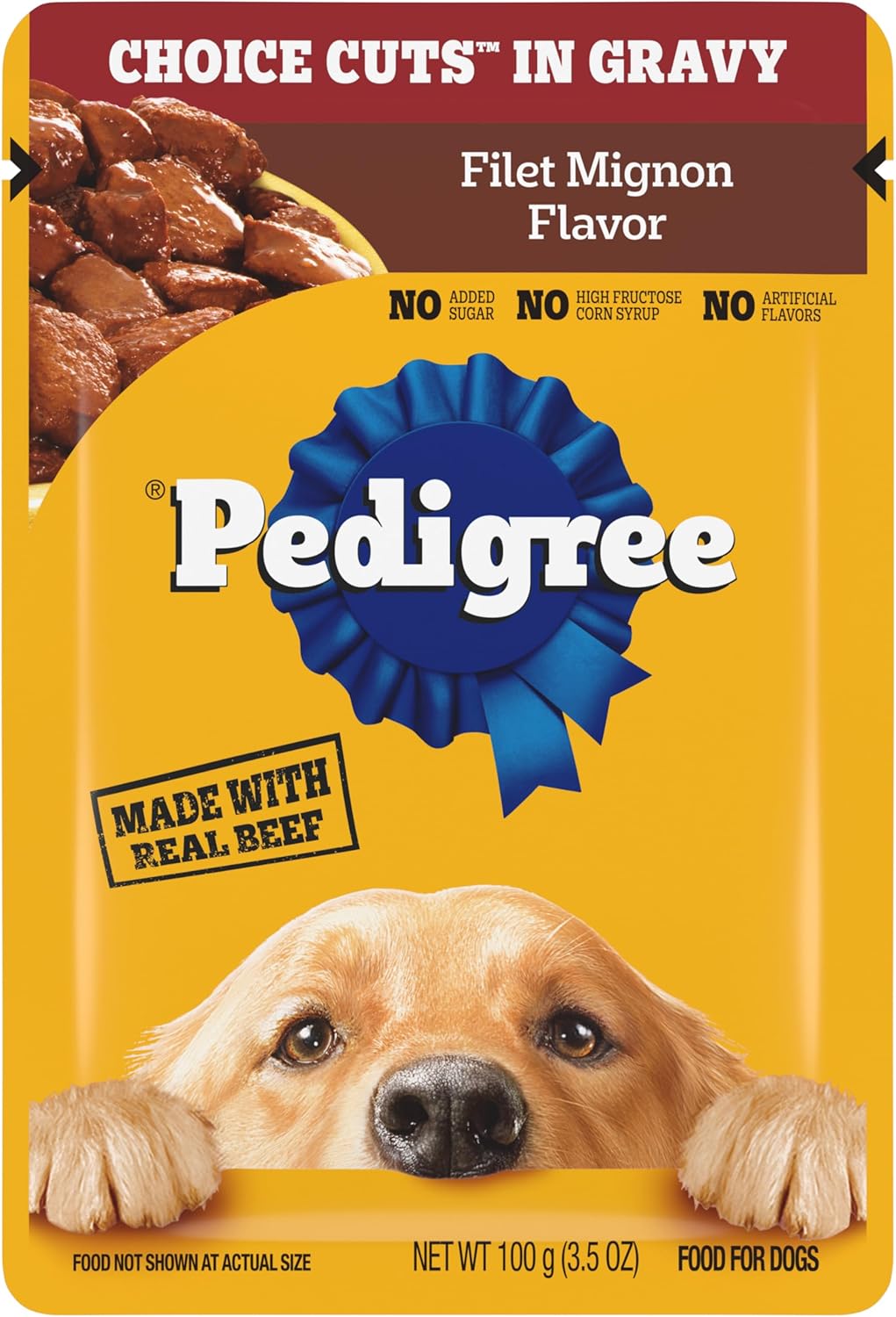Pedigree Choice Cuts In Gravy Adult Soft Wet Dog Food, Filet Mignon Flavor, 3.5 oz Pouches (16 Count) (3.5 Ounce (Pack of 16) Filet Mignon) Thumbnail