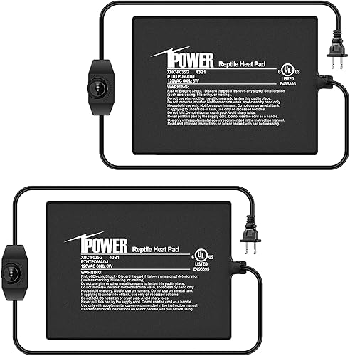 Miniatura 46 de iPower Almohadilla de calor para reptiles de 8 x 12 pulgadas y 16 W, calentador de terrario para animales pequeños negro