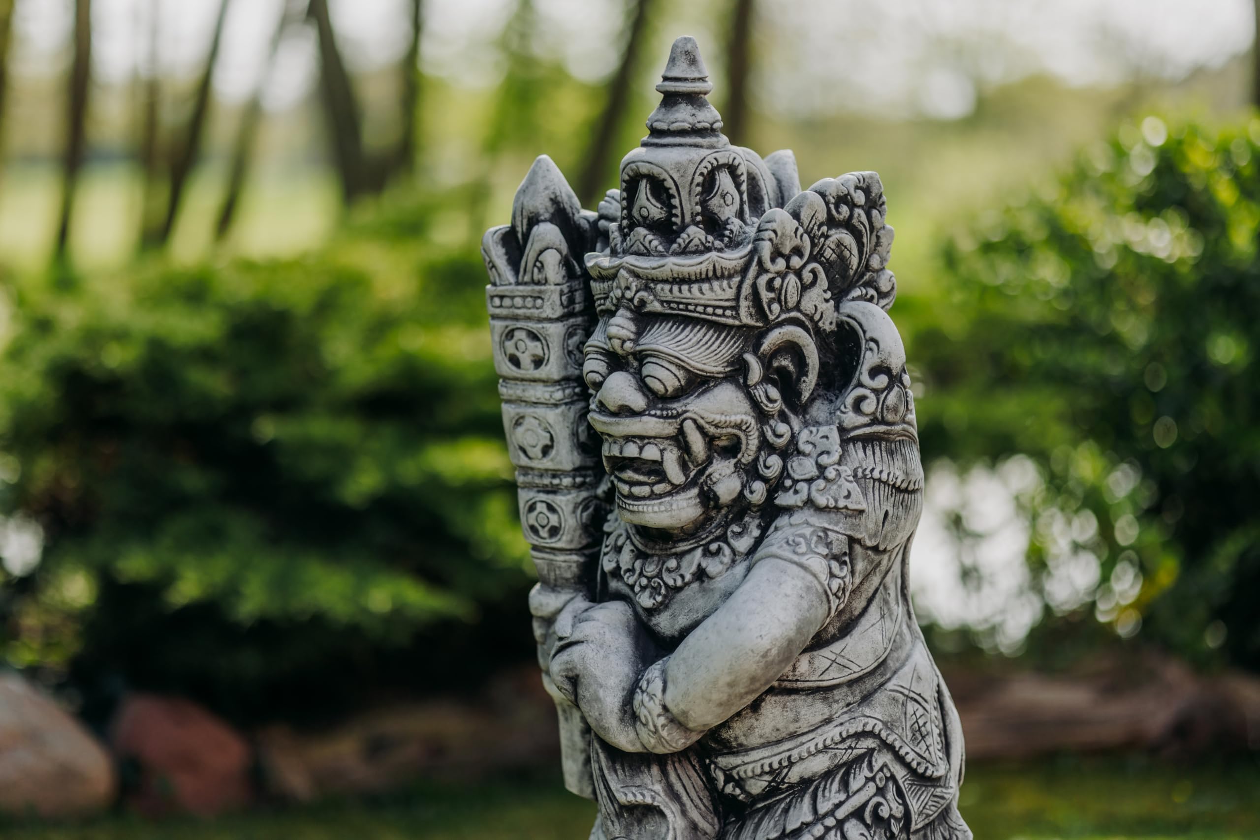 gartendekoparadies.de Statua degli Dei Indiani Figura Pietra Grigio Ghiaccio Antigelo per Esterni H 109 cm 135 kg