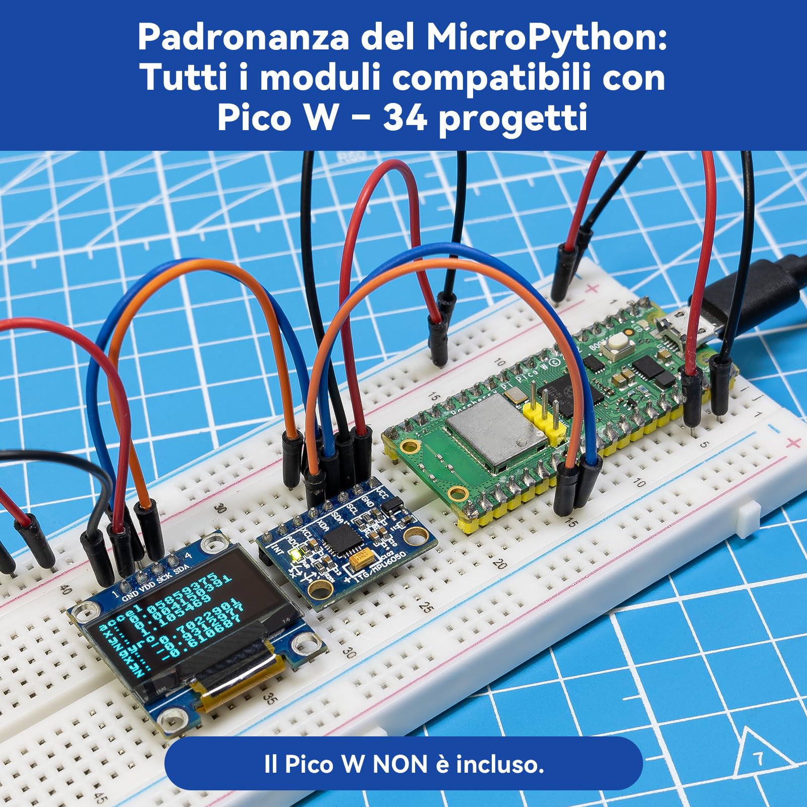 SunFounder Kit sensore universale compatibile con Arduino Mega/R3/R4 Minima/WiFi Nano, Raspberry Pi 5/4B/3B+/Zero 2 W/, Pico W, ESP32, C++, Python, MicroPython, principianti e ingegneri