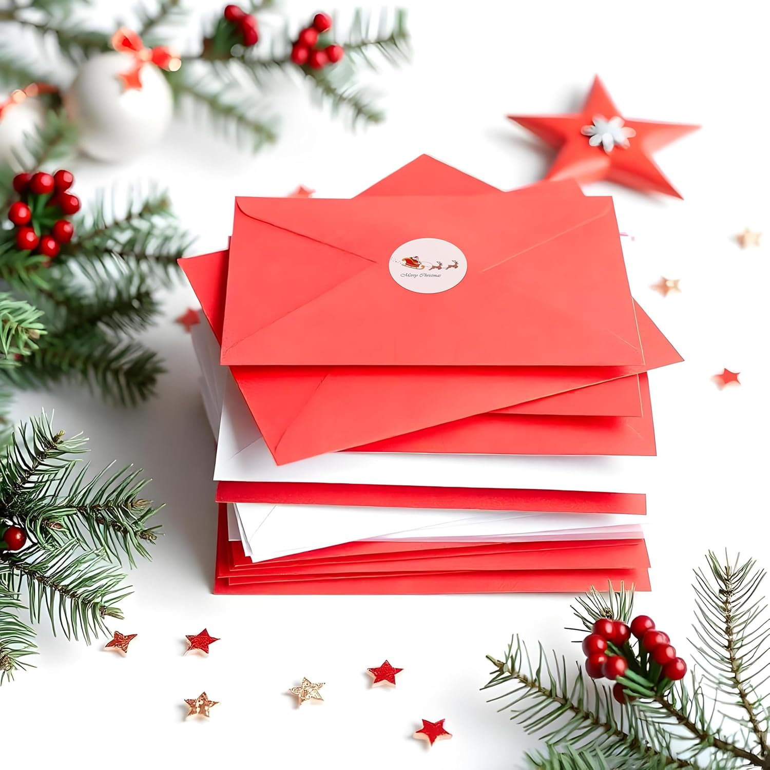 Dessie 50 Unique Christmas Cards Boxed with Envelopes & Stickers, 4” x 6” Holiday Cards for Kids Charity Work Employees Clients, Bulk Variety Pack - Image 7