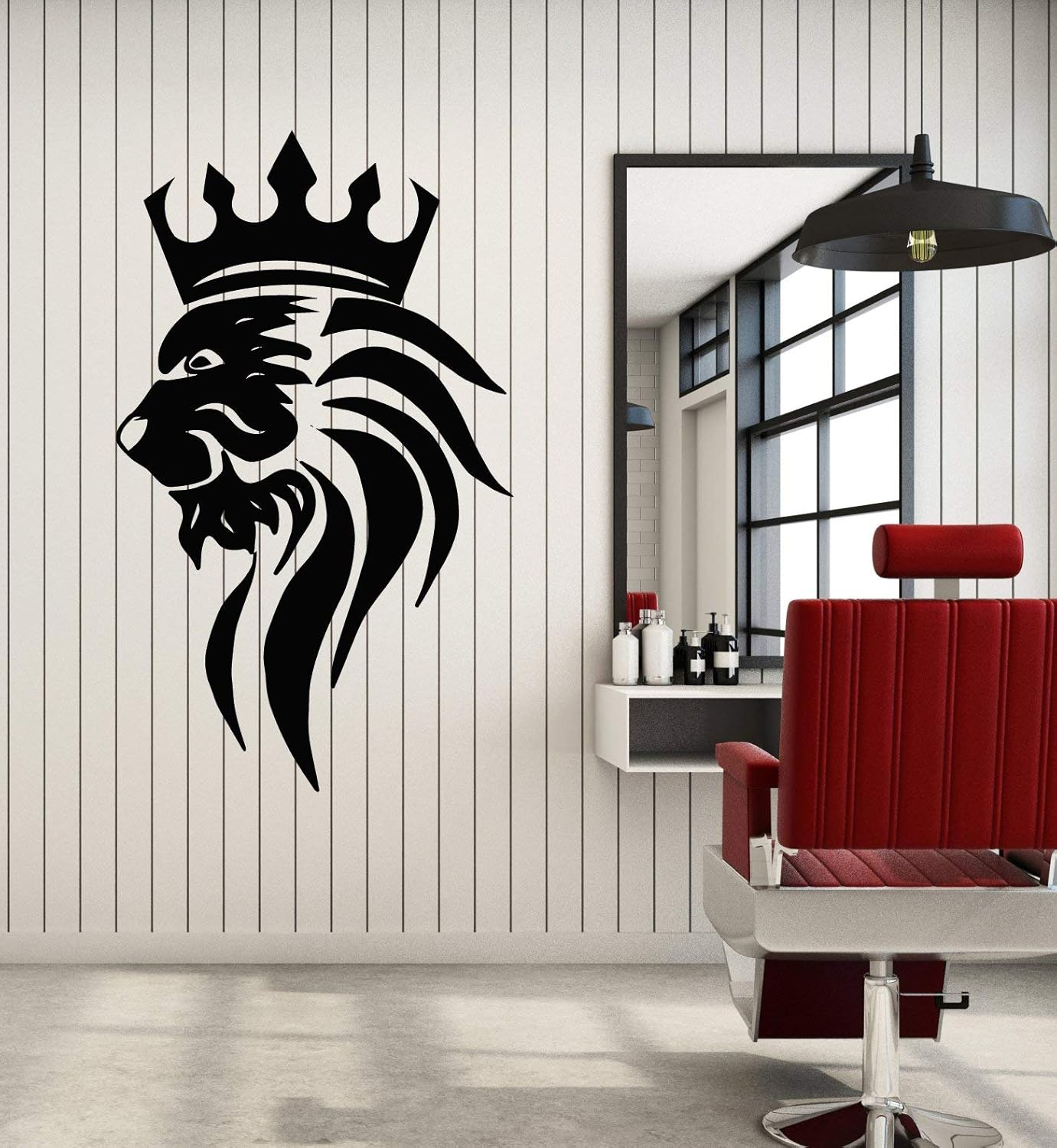 WallStickers4ever Vinyl Wall Decal Lion King Animal Head Predator Tribal Symbol Stickers Mural Large Decor (g5324) Black