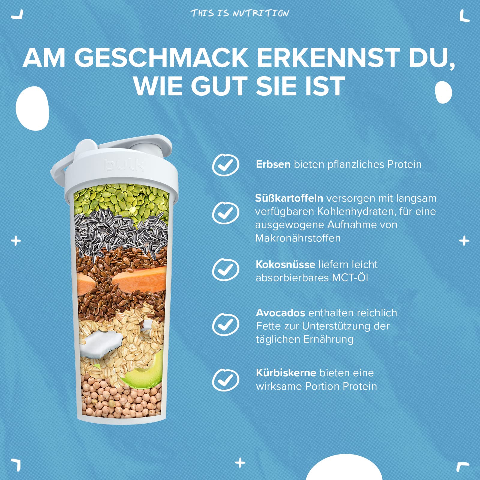 Bulk 1, Kompletter Mahlzeitenersatz, vegan, Complete Food Shake, Hoher Proteingehalt, Vanille, 3 kg