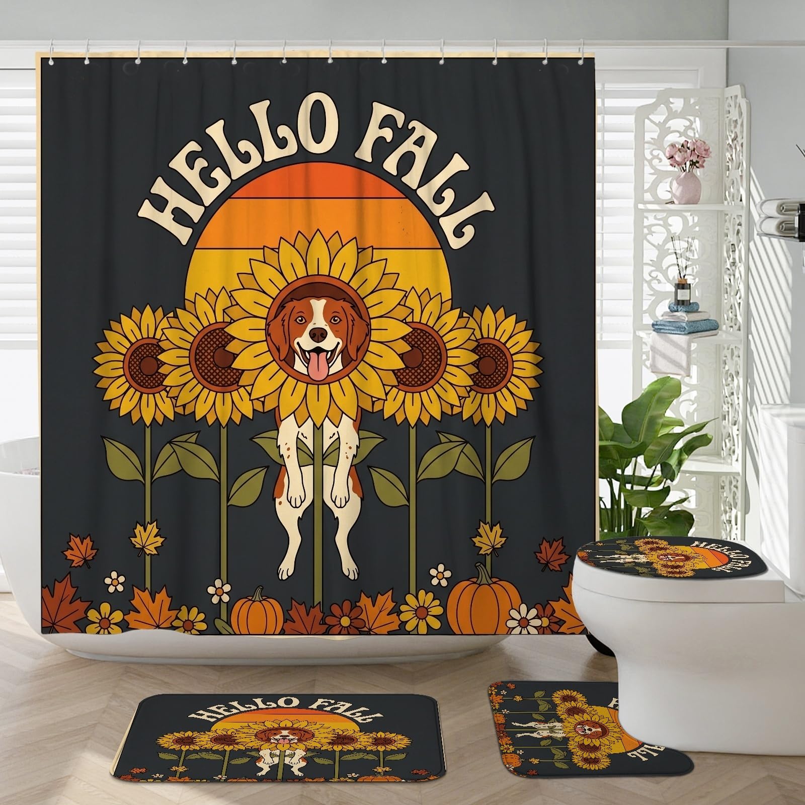 Décoration salle de bain tournesol d'automne pour une ambiance chaleureuse