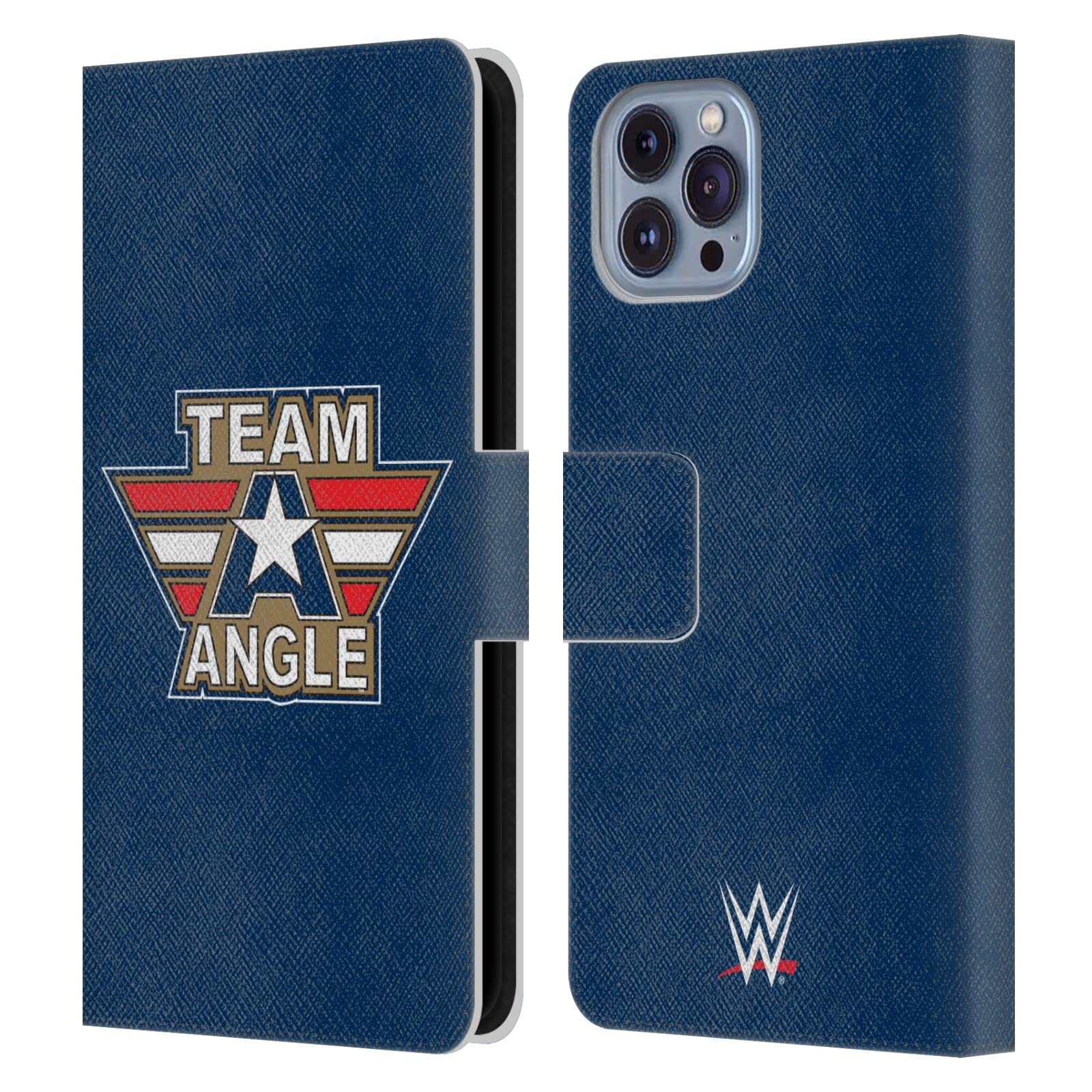 Coque WWE Kurt Angle iPhone 14 étui portefeuille cuir premium Head Case