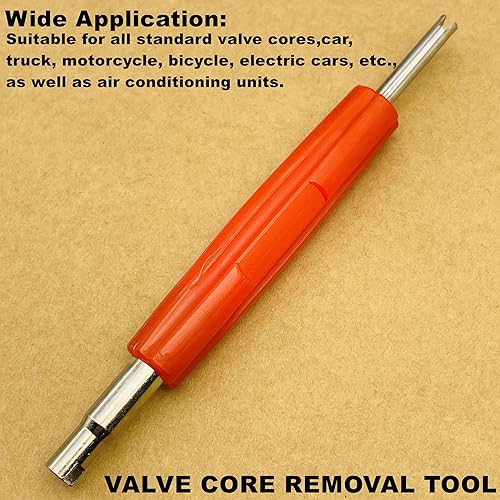 Miniatura 10 de Aracey 6 herramientas de extracción de vástago de válvula de neumático, herramienta de extracción de núcleo de válvula de doble cabezal simple y